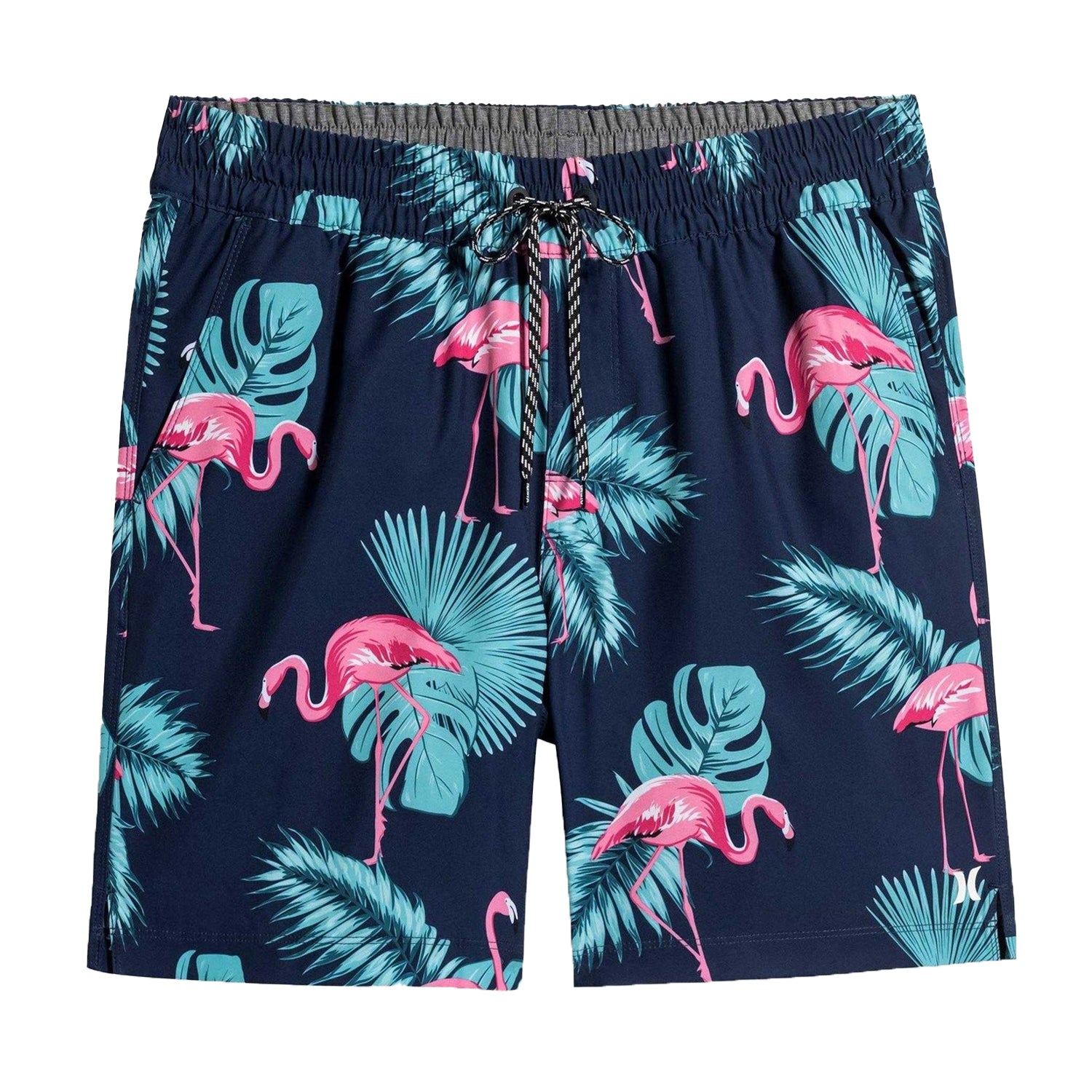 Navy - Front - Hurley Mens Flamingo Swim Shorts