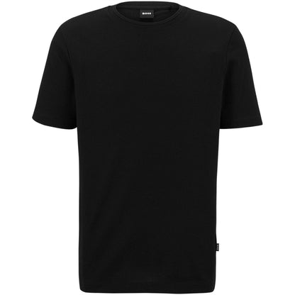 Black - Front - Hugo Boss Mens Boss Cotton Regular T-Shirt