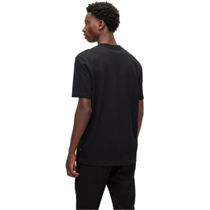 Black - Side - Hugo Boss Mens Boss Cotton Regular T-Shirt