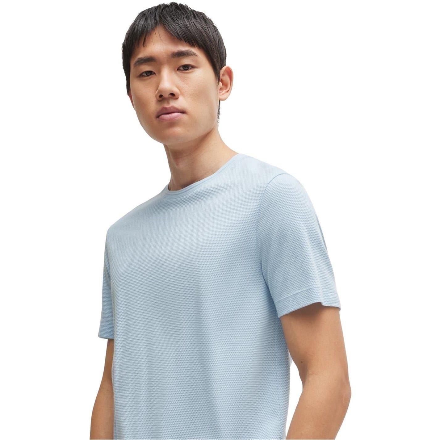 Light Blue - Lifestyle - Hugo Boss Mens Boss Cotton Regular T-Shirt