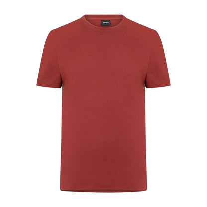 Brown - Front - Hugo Boss Mens Boss Cotton Regular T-Shirt