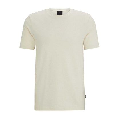White - Front - Hugo Boss Mens Boss Cotton Regular T-Shirt