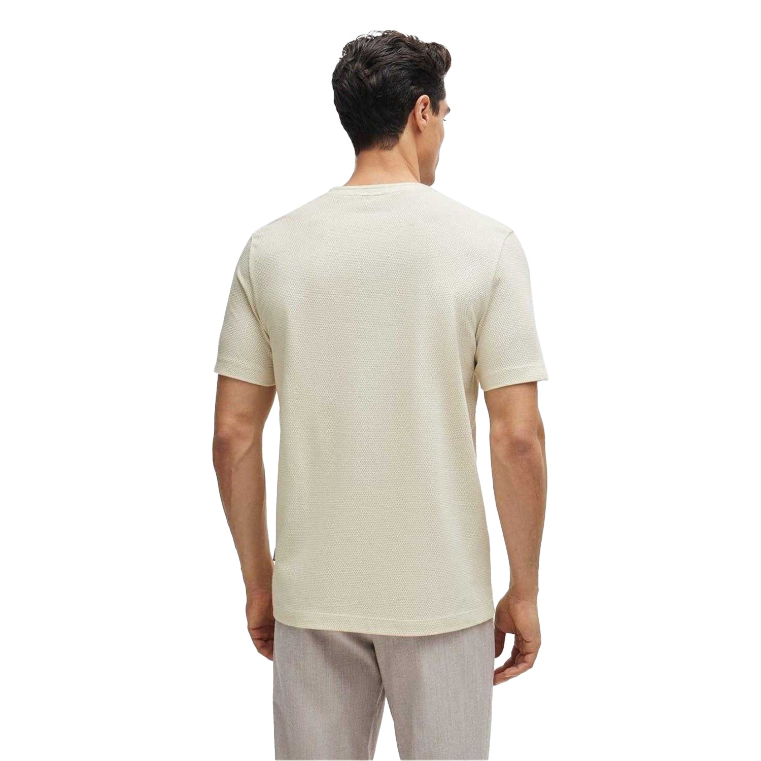 White - Back - Hugo Boss Mens Boss Cotton Regular T-Shirt