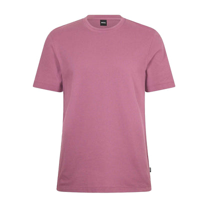 Bright Purple - Front - Hugo Boss Mens Boss Cotton Regular T-Shirt