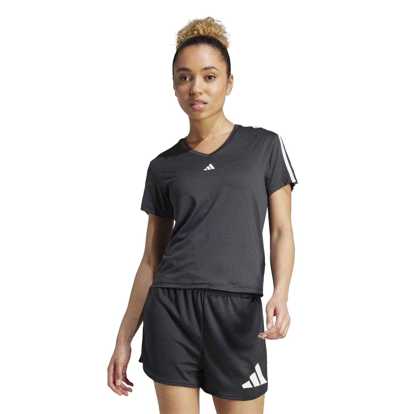Black - Side - Adidas Womens-Ladies Essentials Training T-Shirt