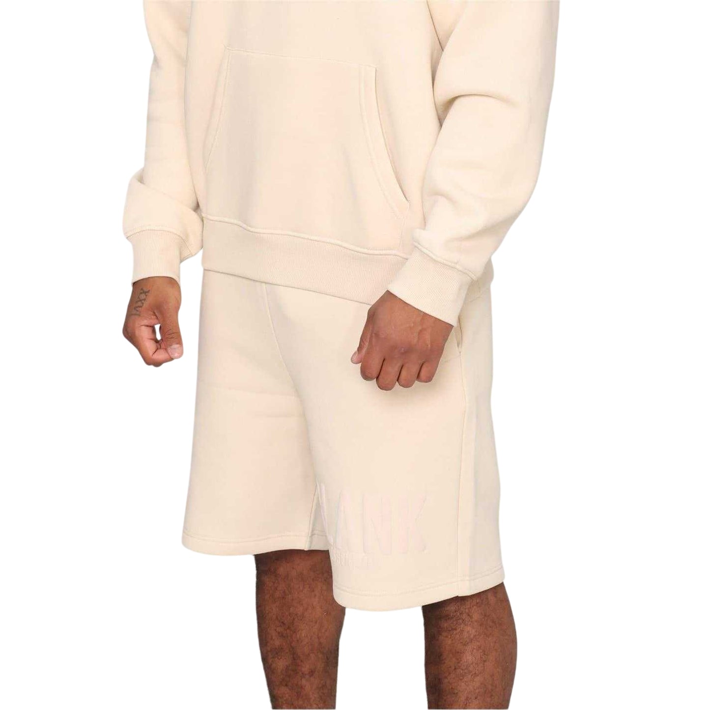 Summer Sand - Front - Blank Essentials Mens Cotton Blend Oversized Shorts