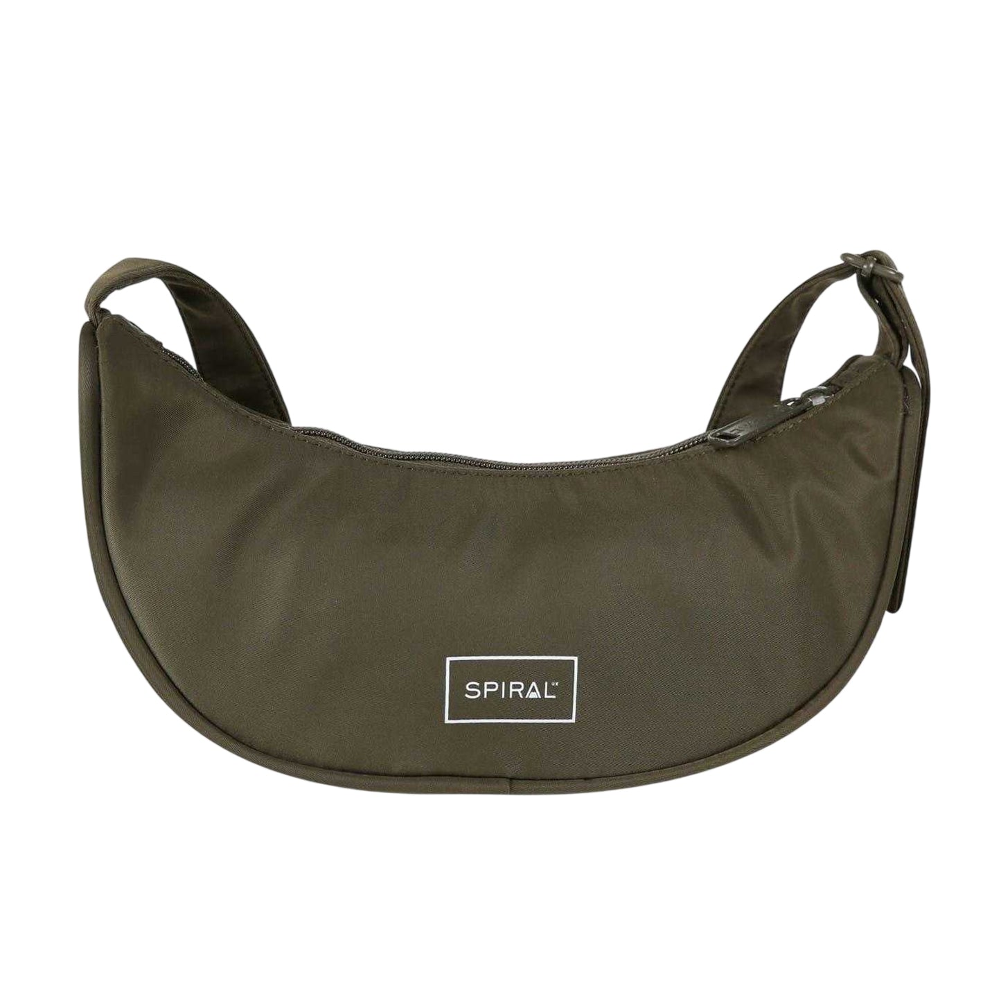 Olive - Front - Spiral Cali Crescent Shaped Everyday Crossbody Bag