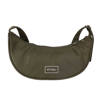 Olive - Front - Spiral Cali Crescent Shaped Everyday Crossbody Bag
