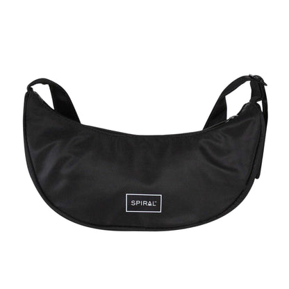 Black - Front - Spiral Cali Crescent Shaped Everyday Crossbody Bag