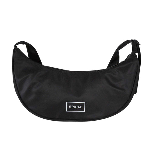 Black - Front - Spiral Cali Crescent Shaped Everyday Crossbody Bag
