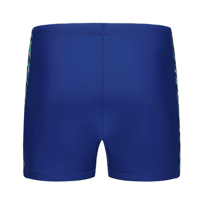 Blue - Back - Slazenger Mens Geometric Pattern Swimming Trunks