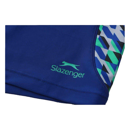Blue - Side - Slazenger Mens Geometric Pattern Swimming Trunks