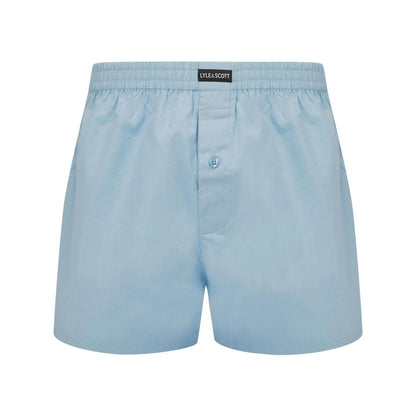 Navy-Light Blue-Chambray - Lifestyle - Lyle & Scott Mens Plain Regular Boxer Shorts (Pack of 3)
