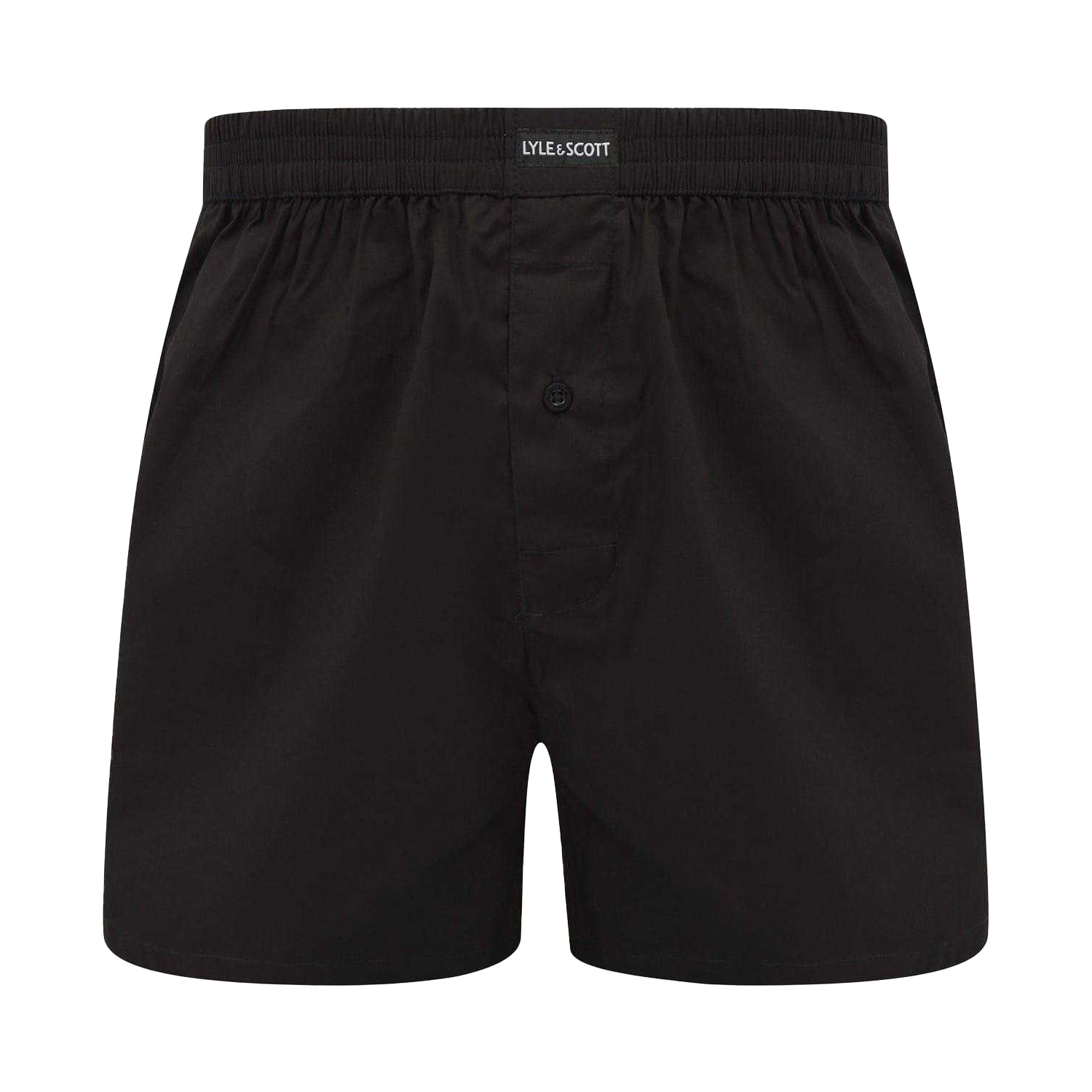 Black - Back - Lyle & Scott Mens Plain Regular Boxer Shorts (Pack of 3)