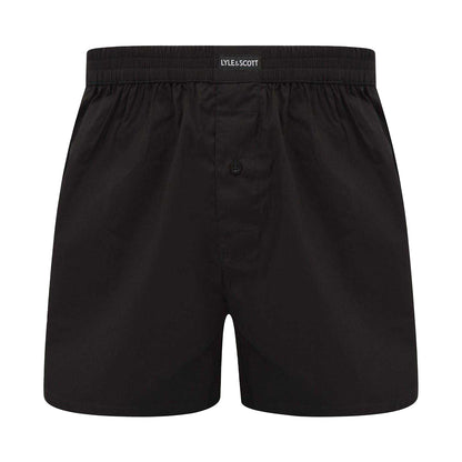 Black - Back - Lyle & Scott Mens Plain Regular Boxer Shorts (Pack of 3)