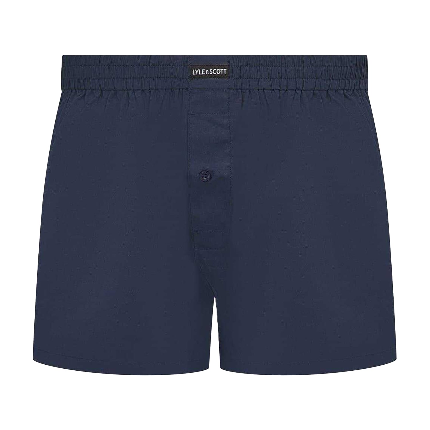 Blue - Back - Lyle & Scott Mens Plain Regular Boxer Shorts (Pack of 3)