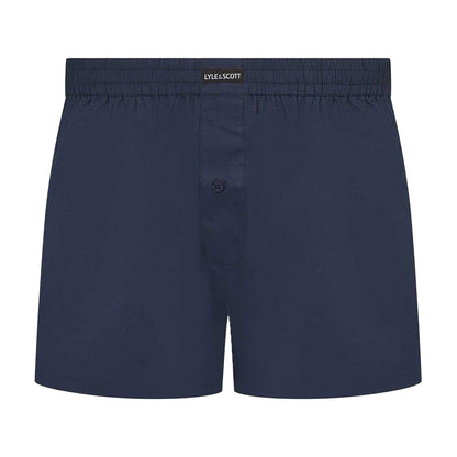 Blue - Back - Lyle & Scott Mens Plain Regular Boxer Shorts (Pack of 3)