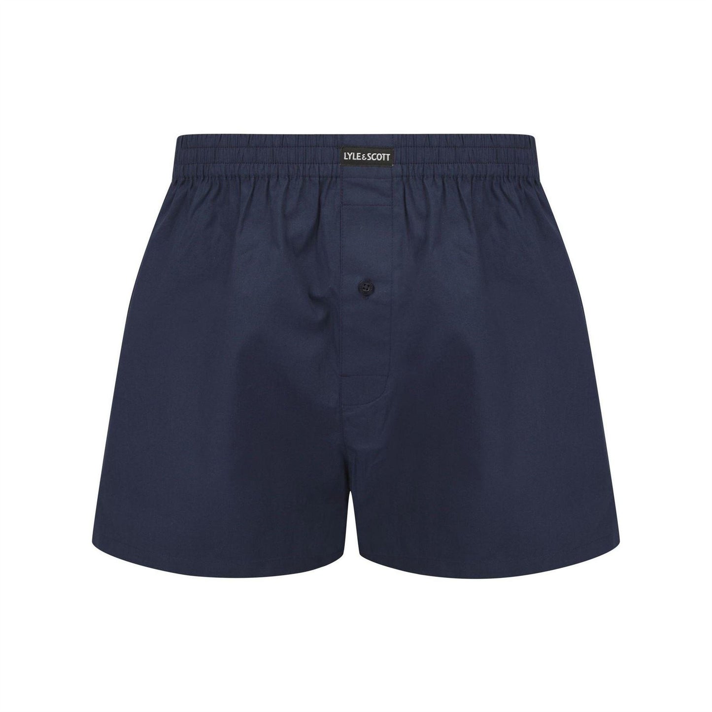 Navy-Light Blue-Chambray - Back - Lyle & Scott Mens Plain Regular Boxer Shorts (Pack of 3)