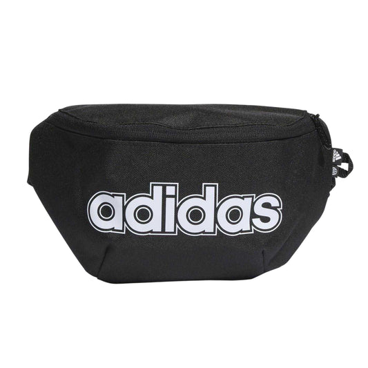 Black-White - Front - Adidas Linear Logo Waist Bag