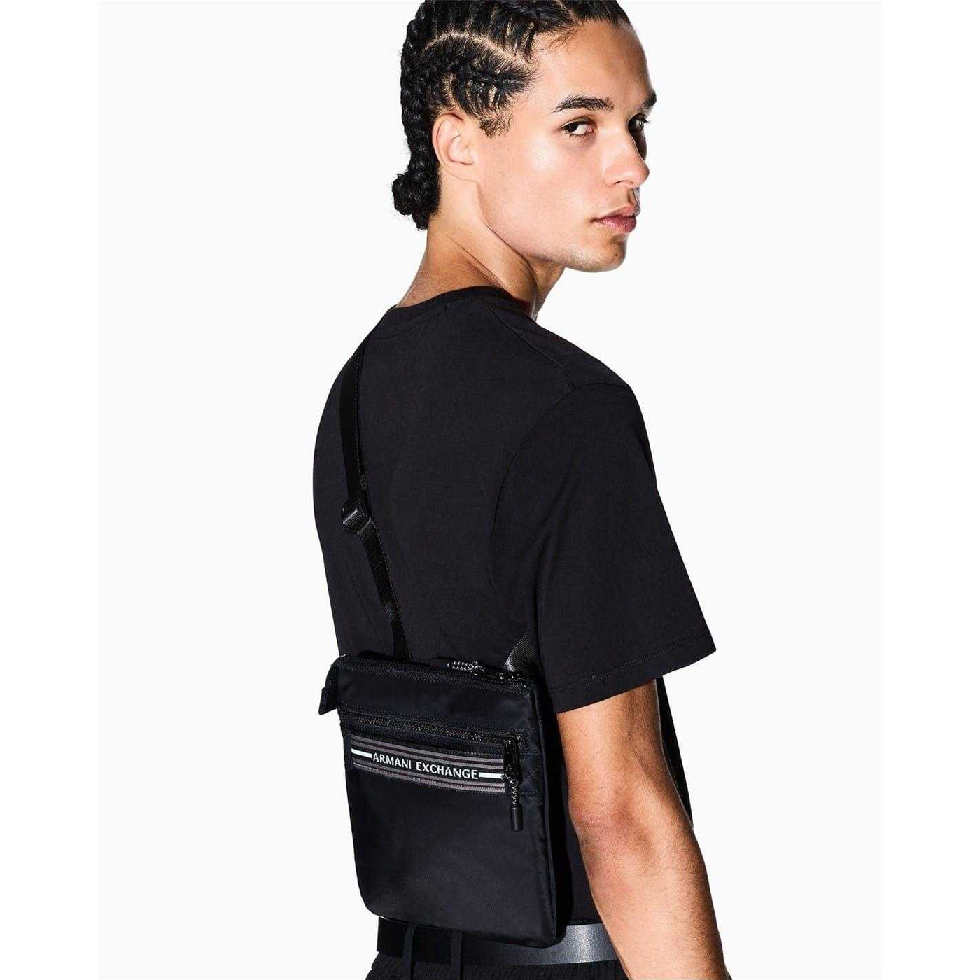 Black - Side - Armani Exchange Messenger Bag