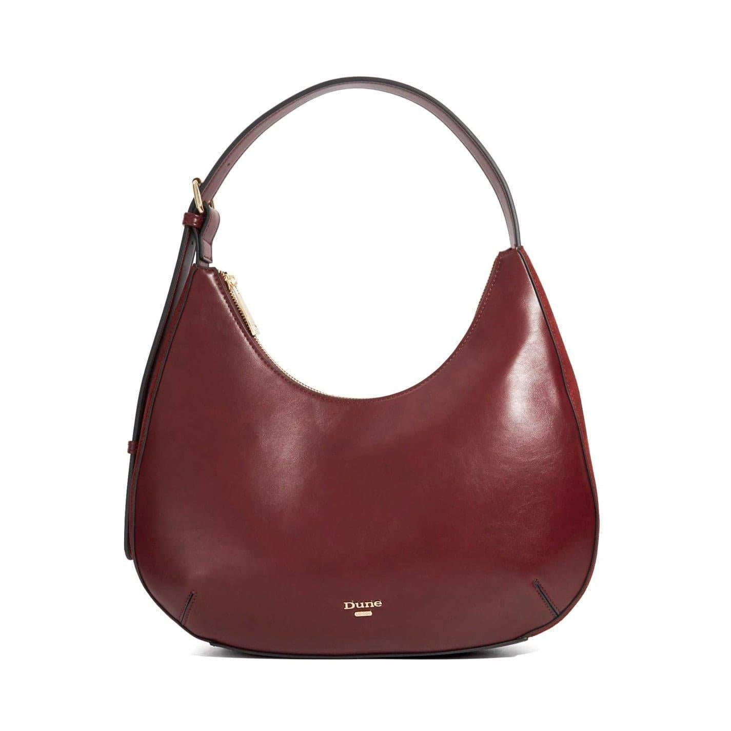 Burgundy - Front - Dune London Daintily Shimmer Shoulder Bag