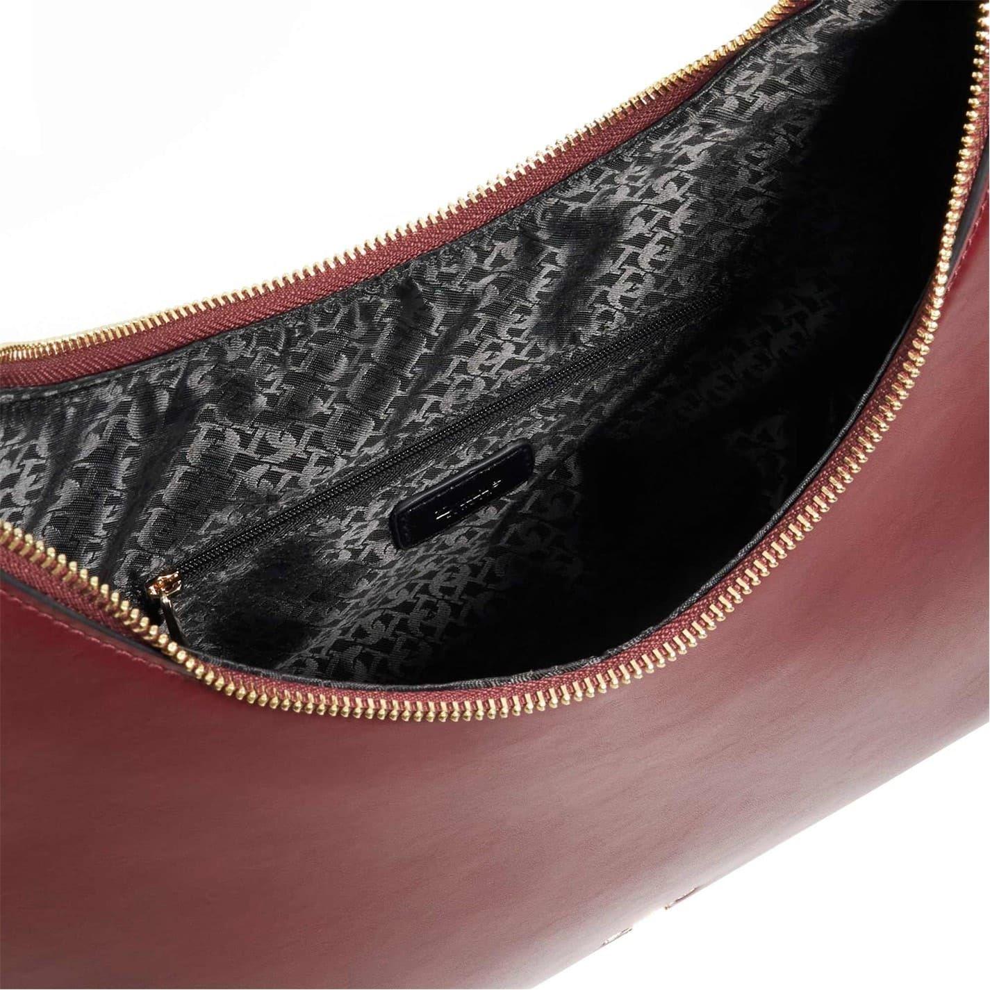 Burgundy - Side - Dune London Daintily Shimmer Shoulder Bag