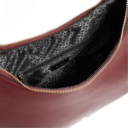 Burgundy - Side - Dune London Daintily Shimmer Shoulder Bag
