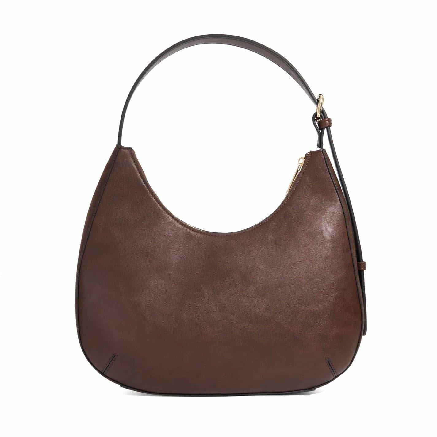 Dark Brown - Back - Dune London Daintily Shimmer Shoulder Bag