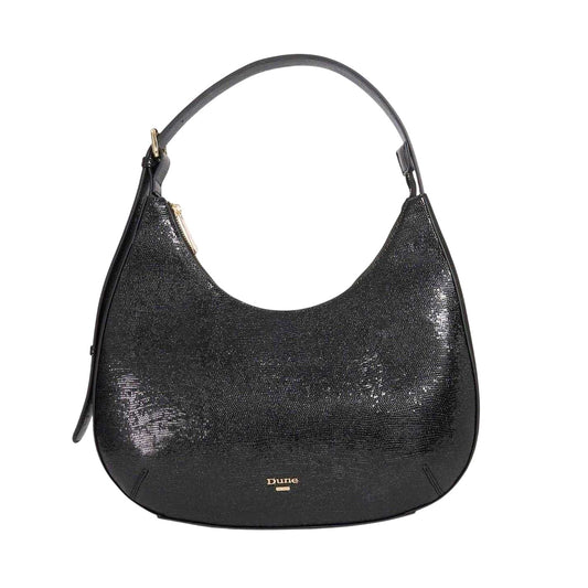 Black - Front - Dune London Daintily Shimmer Shoulder Bag