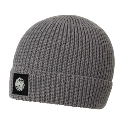 Grey - Back - Pretty Green Mens Ribbed Beanie
