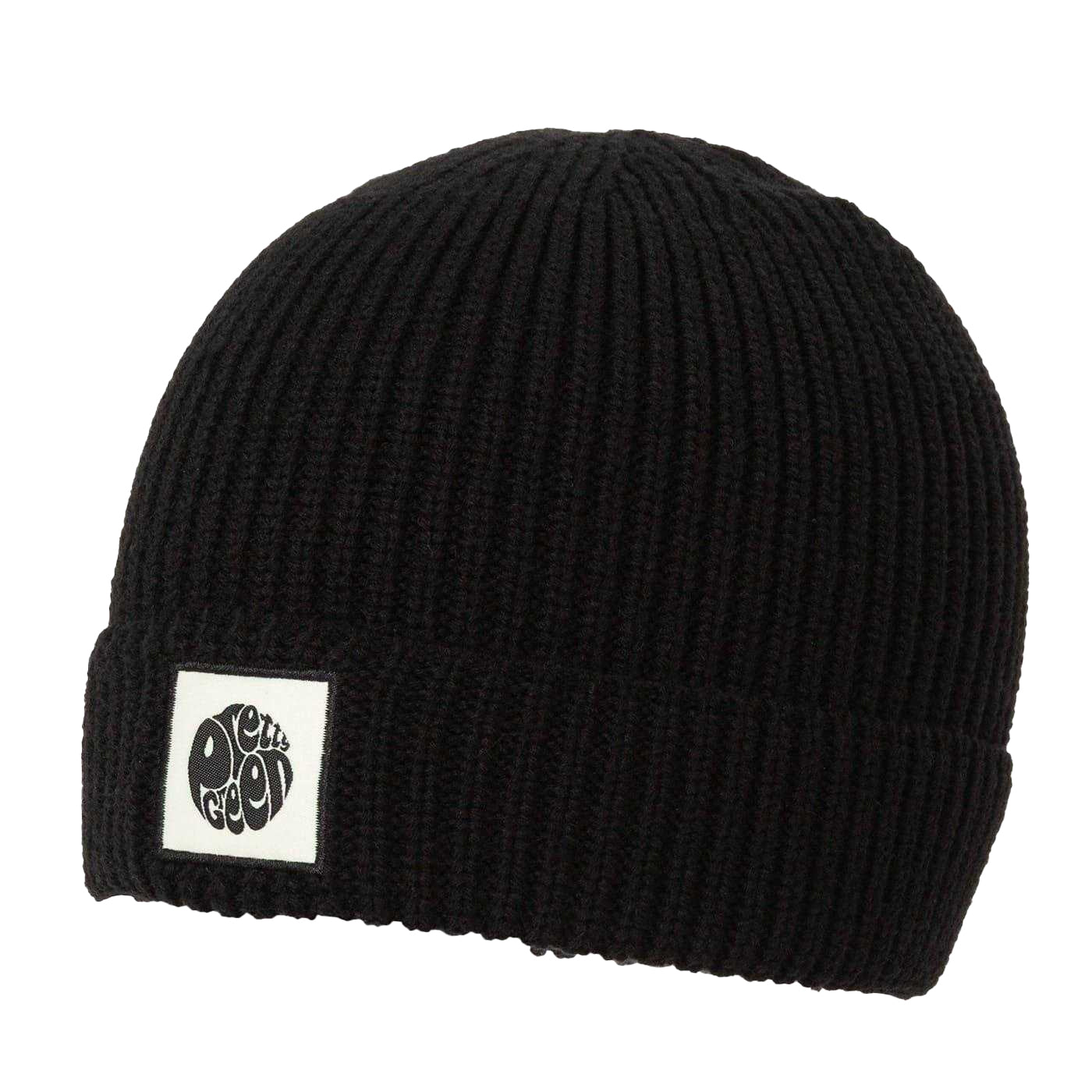 Black - Back - Pretty Green Mens Ribbed Beanie