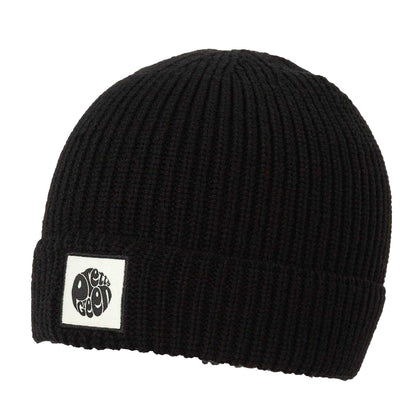 Black - Back - Pretty Green Mens Ribbed Beanie