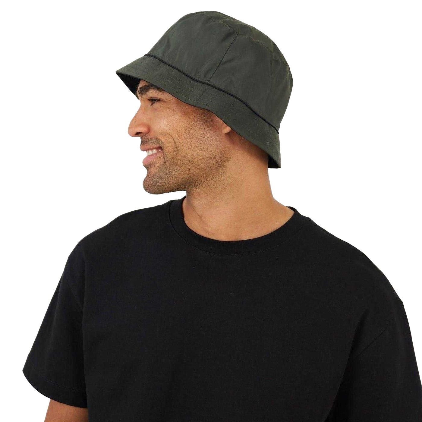 Khaki Green - Side - Brave Soul Mens Cotton Bucket Hat