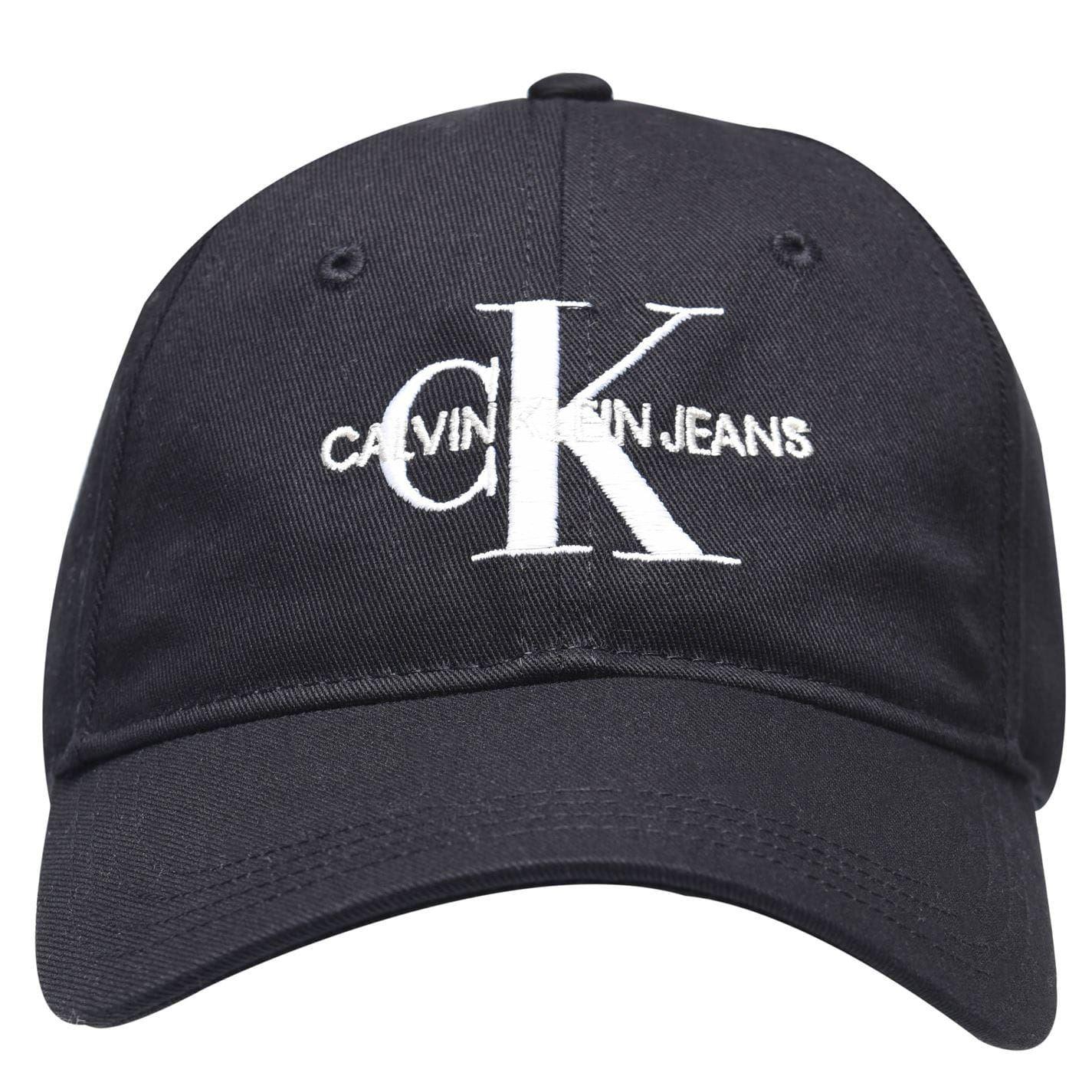 Black - Front - Calvin Klein Jeans Embroidered Logo Cotton Baseball Cap