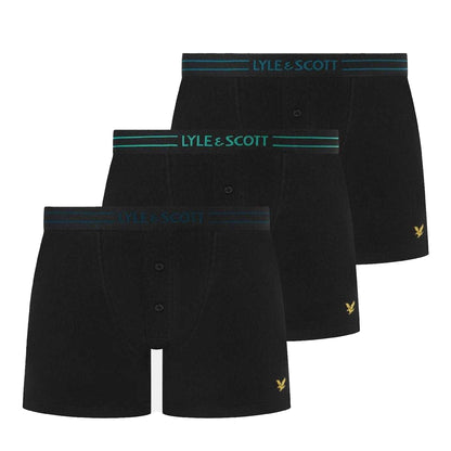Black - Front - Lyle & Scott Mens Boxer Shorts (Pack of 3)