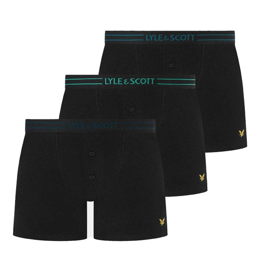 Black - Front - Lyle & Scott Mens Boxer Shorts (Pack of 3)