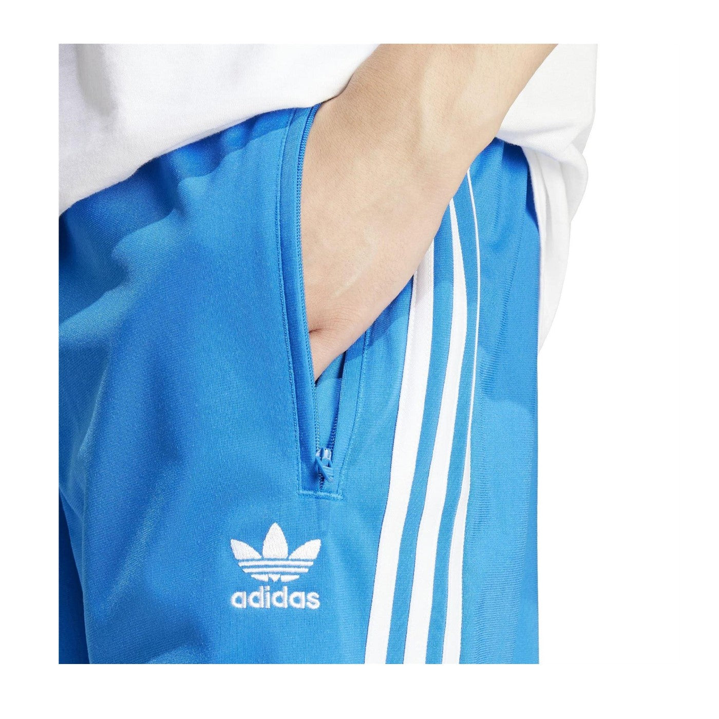 Blue - Side - Adidas Mens Firebird Elasticated Waist Relaxed Fit Shorts