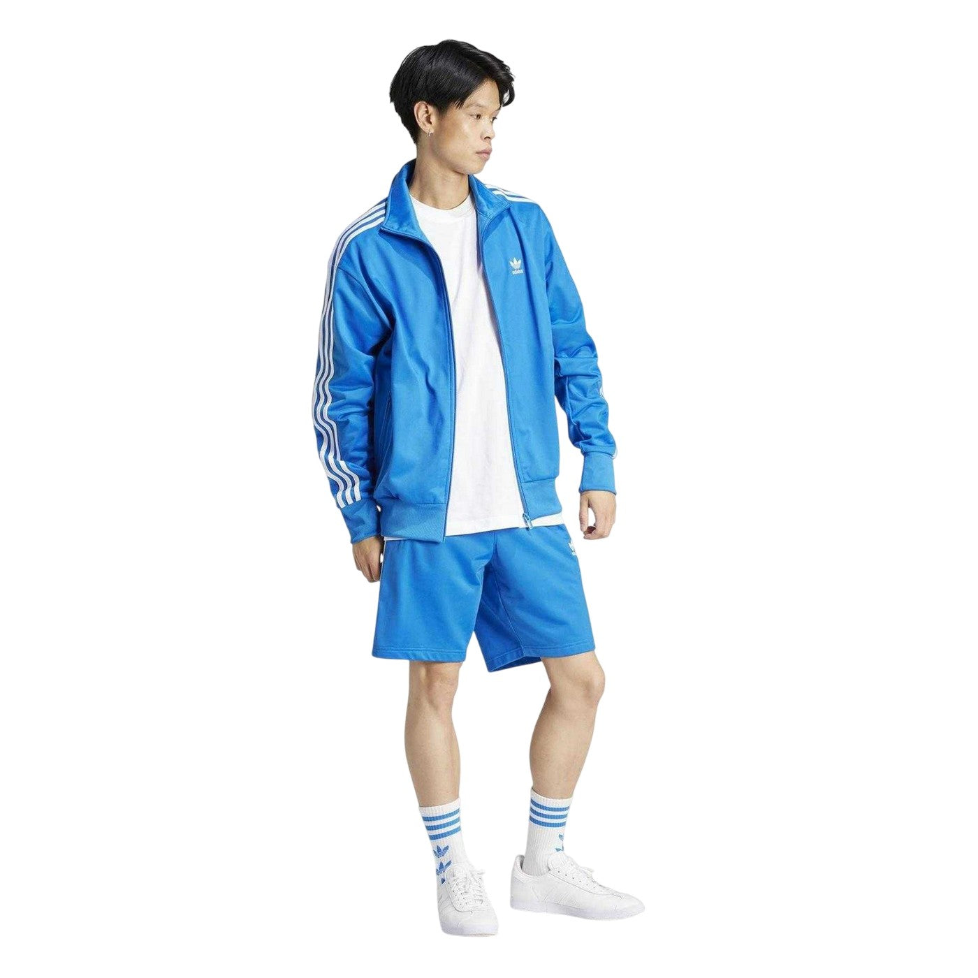 Blue - Pack Shot - Adidas Mens Firebird Elasticated Waist Relaxed Fit Shorts