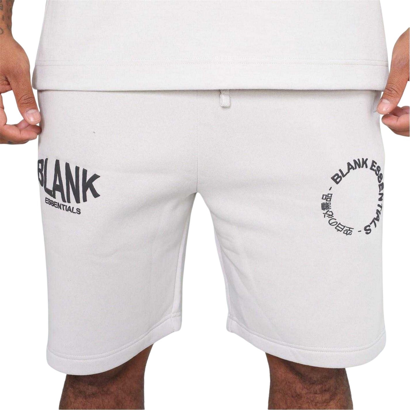 Grey - Side - Blank Essentials Mens Sweat Shorts