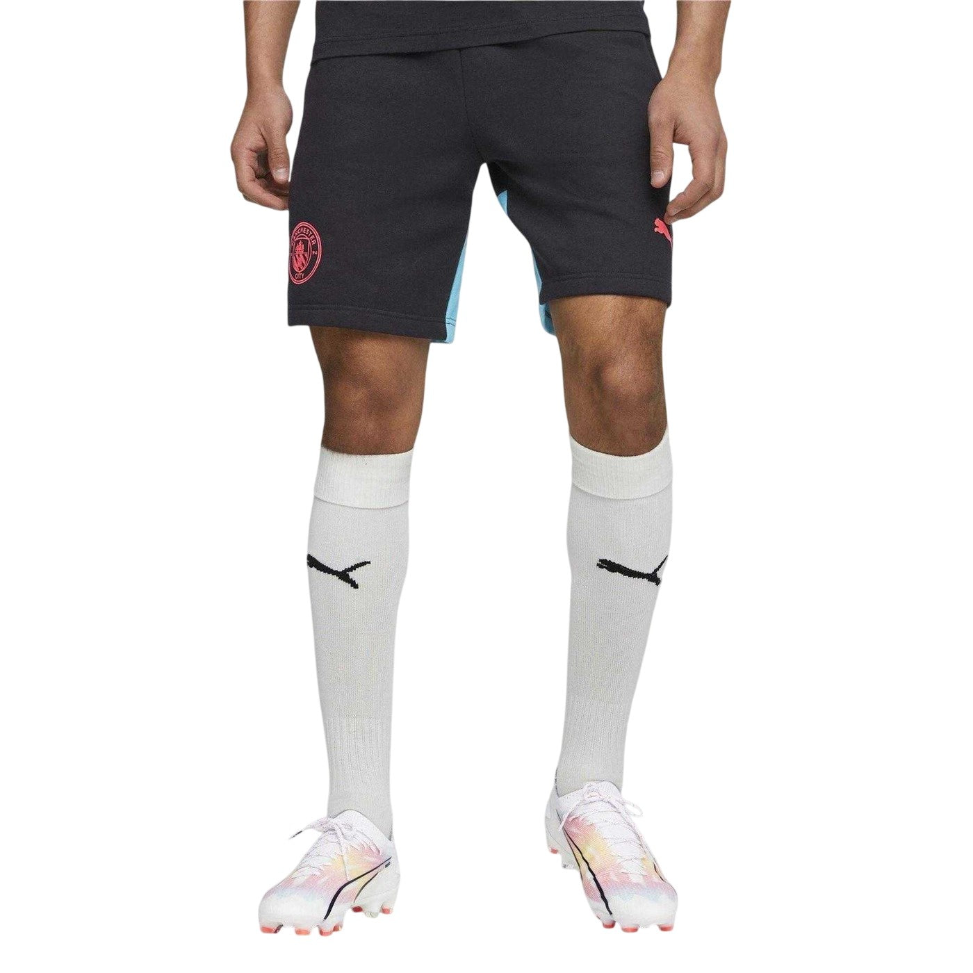 Dark Navy - Side - Puma Mens Casuals Elasticated Manchester City FC Football Shorts