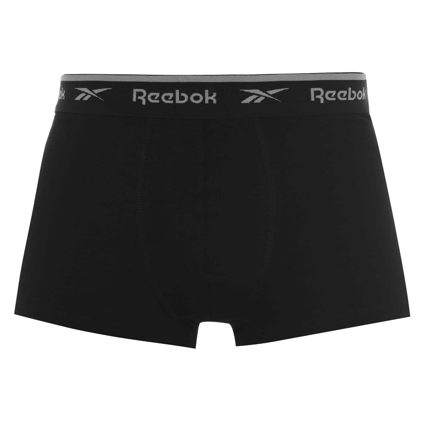 Black - Back - Reebok Mens Boxer Shorts (Pack of 4)
