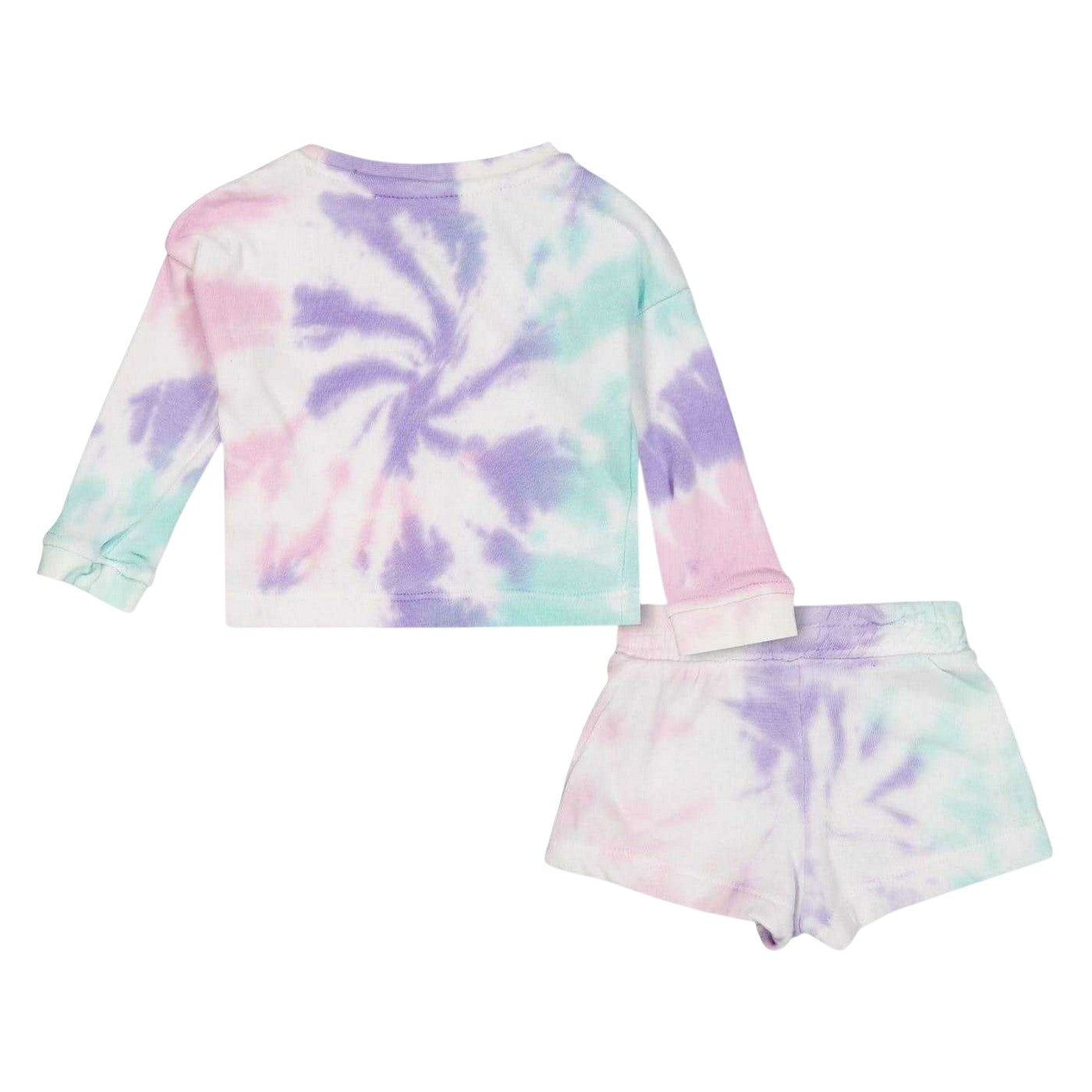 Orchid Bloom - Back - Reebok Baby Girls Tie Dye Sweatshirt and Shorts Set (Pack of 2)