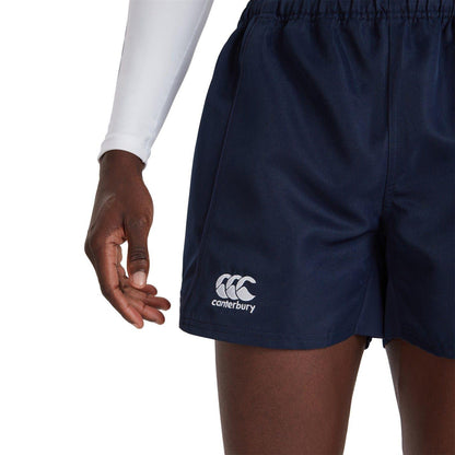 Navy - Side - Canterbury Mens Advantage Elasticated Waist Rugby Shorts