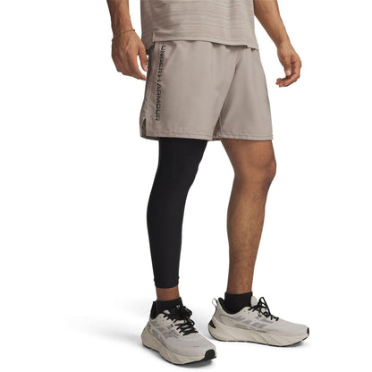 Taupe-Black - Front - Under Armour Mens Vertical Logo Regular Shorts