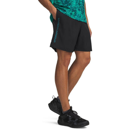 Black-Blue - Front - Under Armour Mens Vertical Logo Regular Shorts