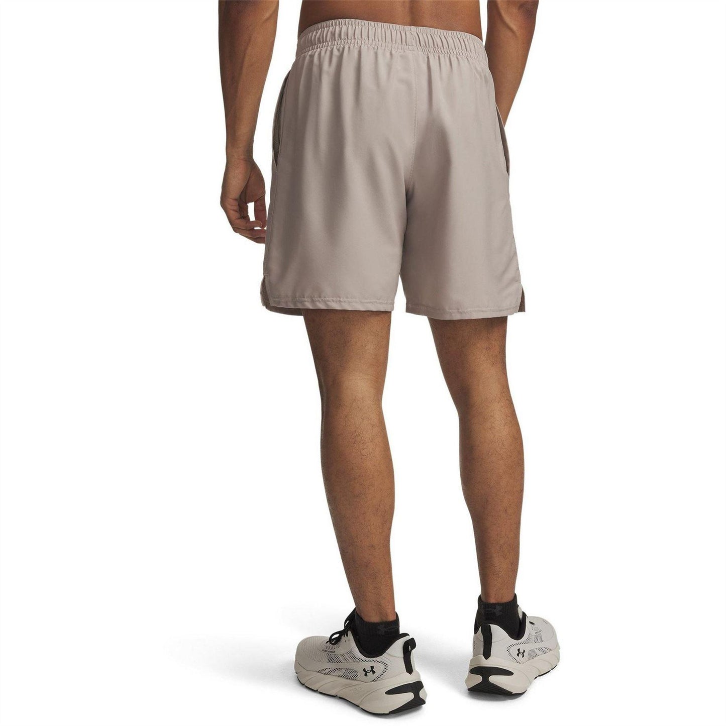Taupe-Black - Back - Under Armour Mens Vertical Logo Regular Shorts