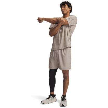 Taupe-Black - Side - Under Armour Mens Vertical Logo Regular Shorts