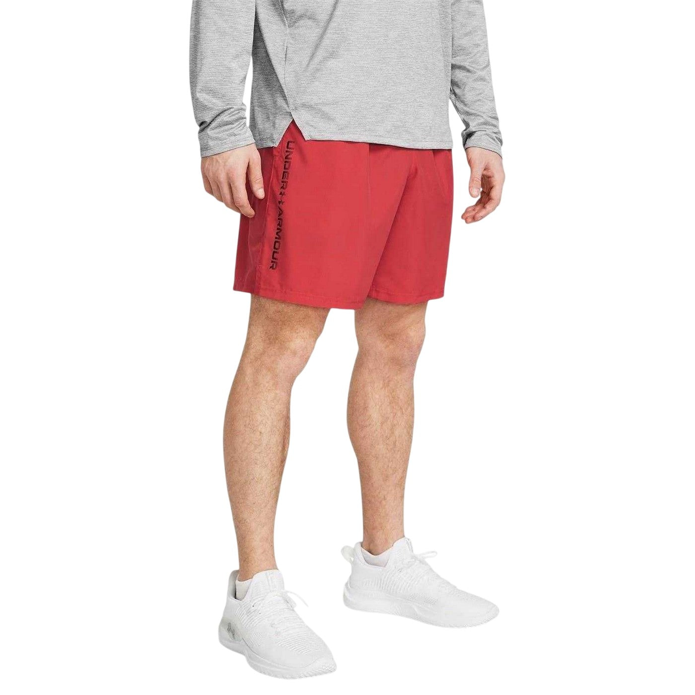 Red-Black - Side - Under Armour Mens Vertical Logo Regular Shorts