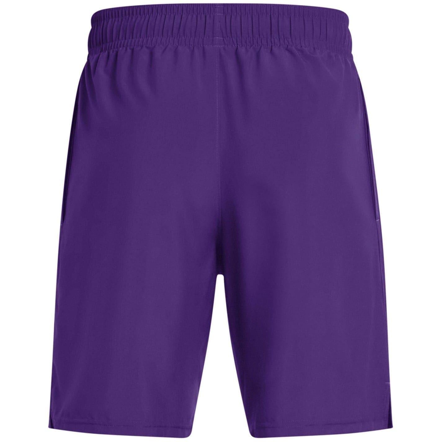 Purple - Back - Under Armour Mens Vertical Logo Regular Shorts
