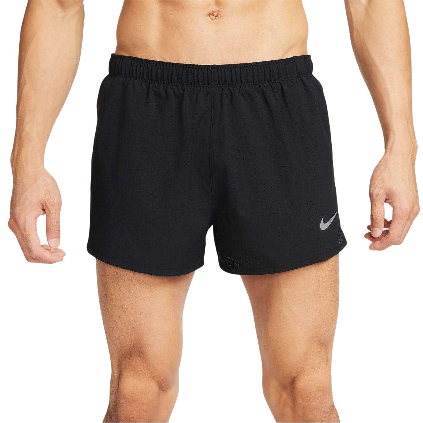 Black-Silver - Front - Nike Mens Running Shorts